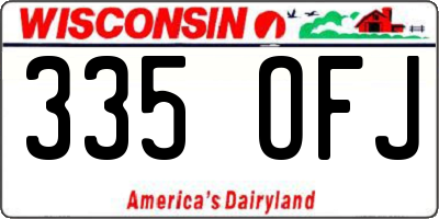 WI license plate 335OFJ