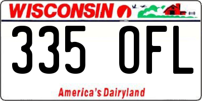 WI license plate 335OFL
