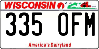 WI license plate 335OFM