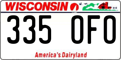WI license plate 335OFO