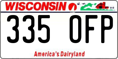 WI license plate 335OFP