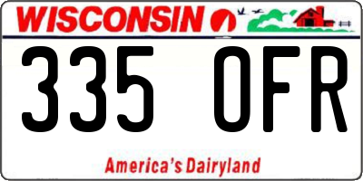 WI license plate 335OFR