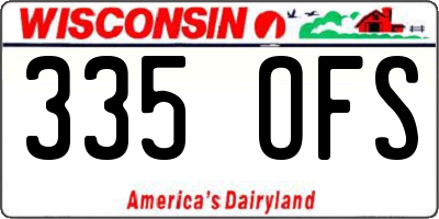 WI license plate 335OFS