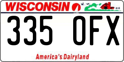 WI license plate 335OFX