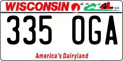 WI license plate 335OGA