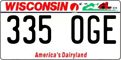 WI license plate 335OGE
