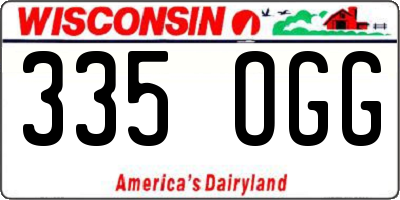 WI license plate 335OGG