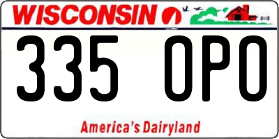 WI license plate 335OPO