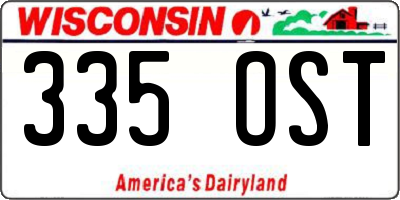 WI license plate 335OST