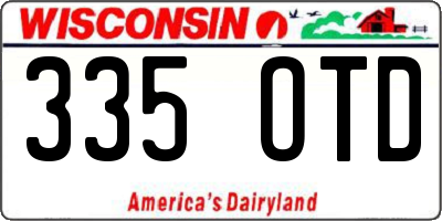 WI license plate 335OTD