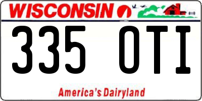 WI license plate 335OTI