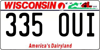 WI license plate 335OUI