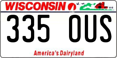 WI license plate 335OUS