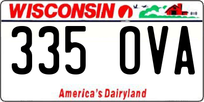 WI license plate 335OVA