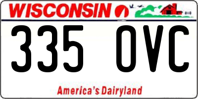 WI license plate 335OVC
