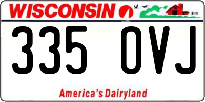 WI license plate 335OVJ