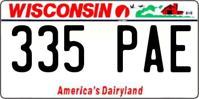 WI license plate 335PAE