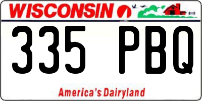 WI license plate 335PBQ