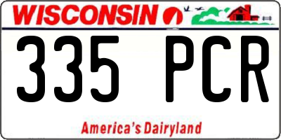 WI license plate 335PCR