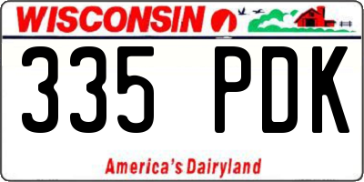 WI license plate 335PDK