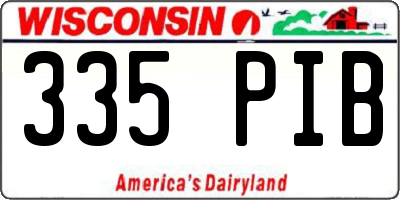 WI license plate 335PIB