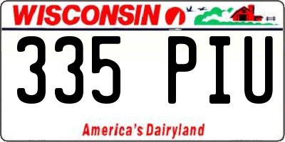 WI license plate 335PIU