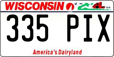 WI license plate 335PIX