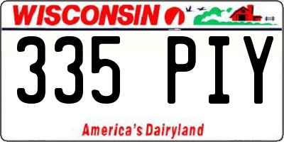 WI license plate 335PIY