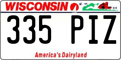 WI license plate 335PIZ