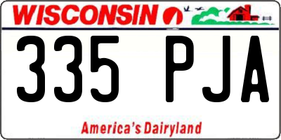 WI license plate 335PJA