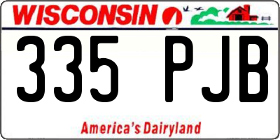 WI license plate 335PJB