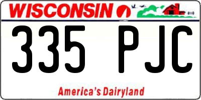 WI license plate 335PJC