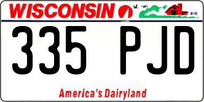 WI license plate 335PJD