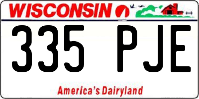 WI license plate 335PJE