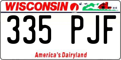 WI license plate 335PJF