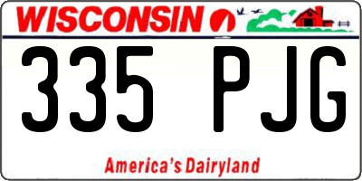 WI license plate 335PJG
