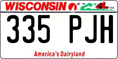 WI license plate 335PJH
