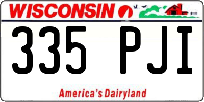 WI license plate 335PJI