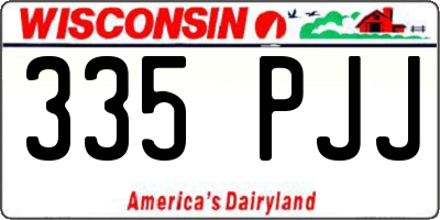 WI license plate 335PJJ