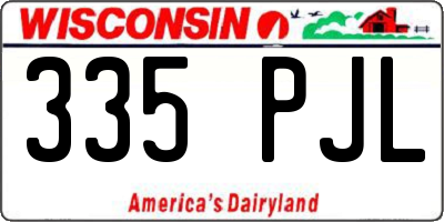 WI license plate 335PJL