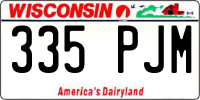 WI license plate 335PJM