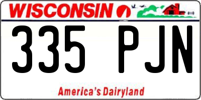 WI license plate 335PJN