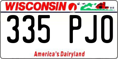 WI license plate 335PJO