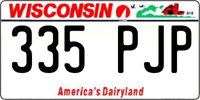 WI license plate 335PJP