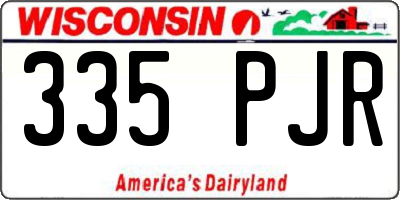 WI license plate 335PJR
