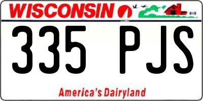 WI license plate 335PJS