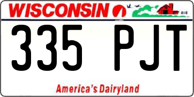 WI license plate 335PJT
