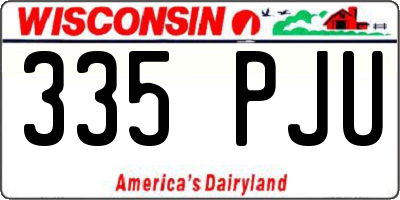 WI license plate 335PJU