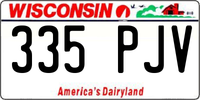 WI license plate 335PJV