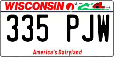 WI license plate 335PJW
